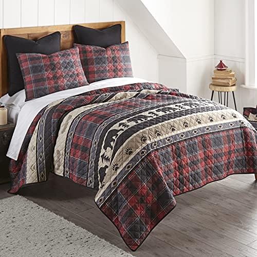 Donna Sharp Queen Quilt Set - 3 Piece - Canoe Trip Lodge Design