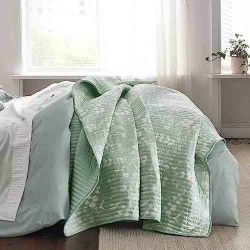 Bedsure Twin Quilt Set - Floral Microfiber Coverlet with Pillow Sham