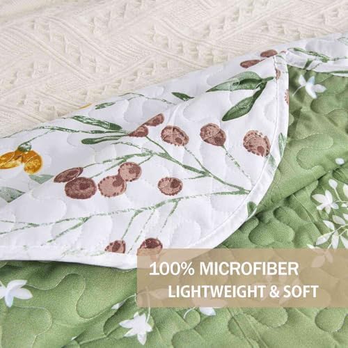 Nanko Queen Size 3 Pcs Floral Quilt Set