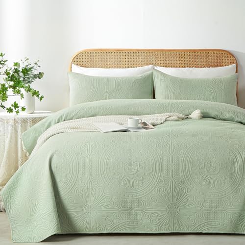 WURUIBO Twin Quilt Set Sage Green