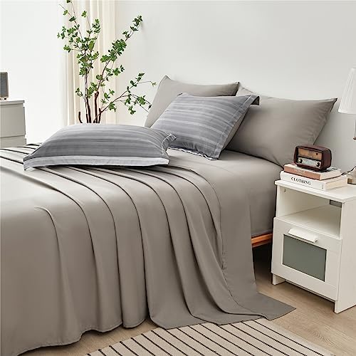 KAKIJUMN 7-Piece Full Stripe Comforter Set