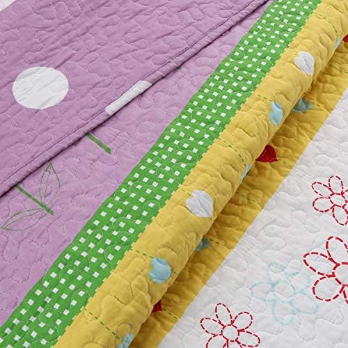 Cozy Line Floral Heart Reversible Quilt Set Twin 2 Piece