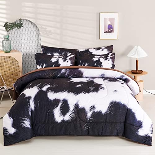 SUCSES Cow Print Comforter Set Queen Size 8Pcs
