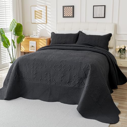 EVENHUG Quilt Set King Size Dark Grey 120x120