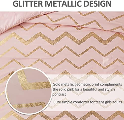 Menghomeus Glitter Metallic Comforter Set Queen Full