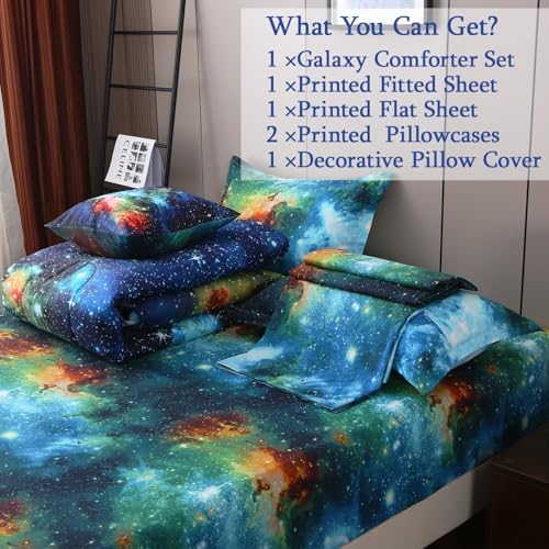 JQinHome Galaxy Themed 6-Piece Bed in a Bag