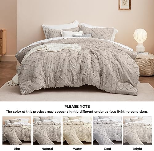 Bedsure King Comforter Set - Boho Tufted Shabby Chic Bedding for Kids