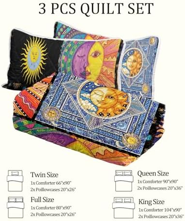 MASTERMARK Bohemian Sun Moon Pattern Quilt Set