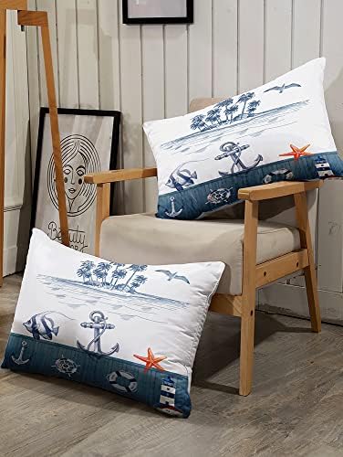 Suncloris Nautical Sailboat Comforter Set Queen Size Dark Blue