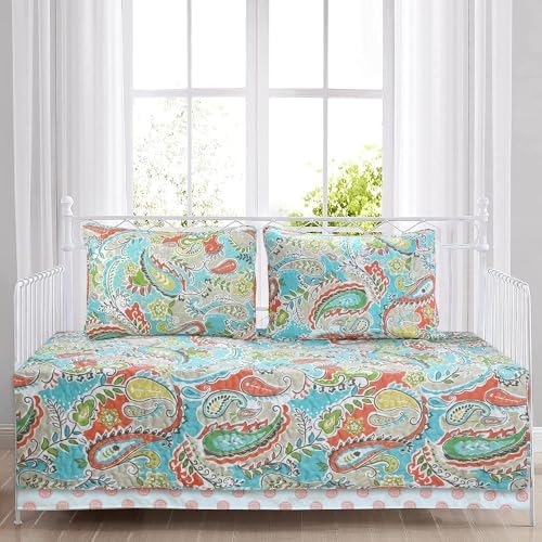 Taozhiyuan Azalea Floral Chintz Daybed Set 4 Piece Pink Garden
