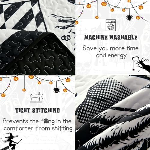 Luxudecor Halloween Quilt Set King Size