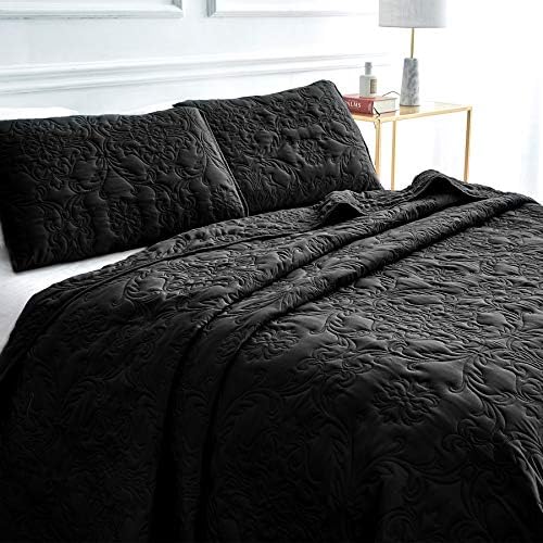 Sophia William 3-Piece Reversible Quilt Set QueenFull Size Black