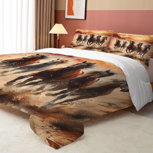 Galloping Horse Comforter Set for Kids and Adults