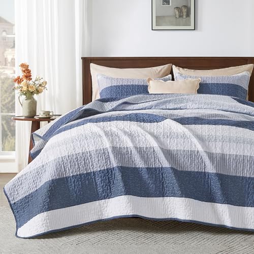Andency Queen Quilt Bedding Set in Mineral Blue