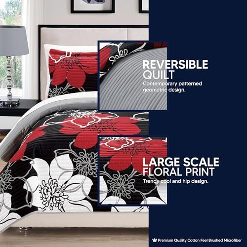 Chic Home QS2807-AN Woodside Quilt Set Twin Black 1
