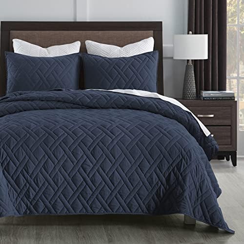 HORIMOTE HOME King Size Quilt Set Navy Blue 1