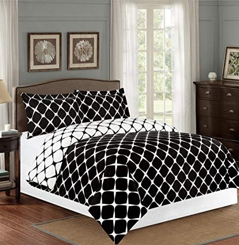 Elegant Comfort 1500 Thread Count Reversible Duvet Cover Set with Sham