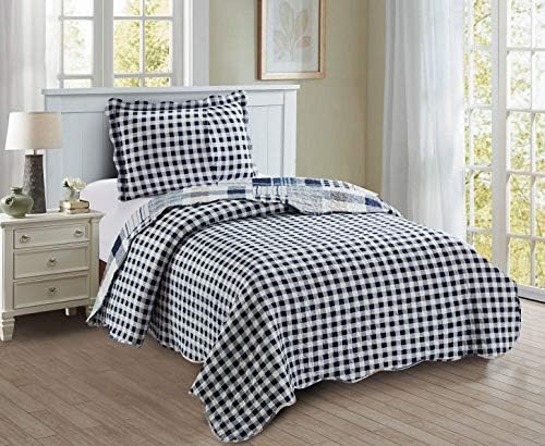 Brilliant Sunshine Plaid Stripe Quilt Set TwinTwin XL 2-Piece