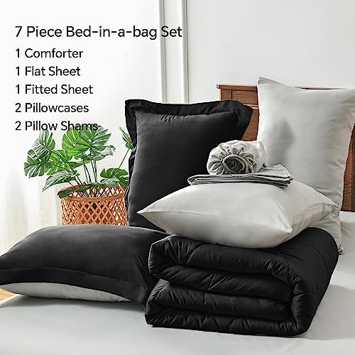 BEDELITE Queen Comforter Set 7 Piece Bed In A Bag