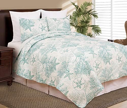 CF Home Ocean Treasures Blue Starfish Bed Quilt Set All Seasons