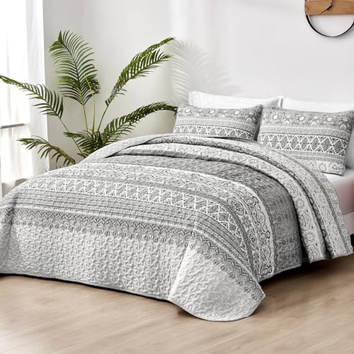 WONGS BEDDING Boho Queen Quilt Set 3 pcs