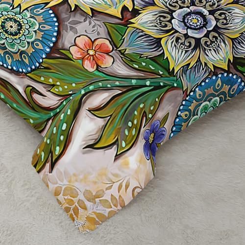 3-Piece Boho Floral Comforter Set King Size