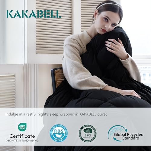 KAKABELL Goose Down Comforter 90x90 Black FullQueen