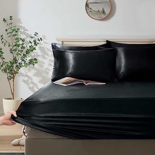 Manyshofu 6Pcs Black Duvet Cover Set King Size