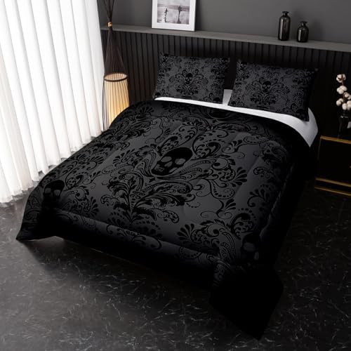 Nttopship Gothic Floral Comforter Set King Size