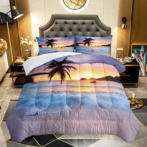 AILONEN Beach Comforter Set for Kids Queen Size