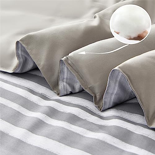 KAKIJUMN 7-Piece Full Stripe Comforter Set