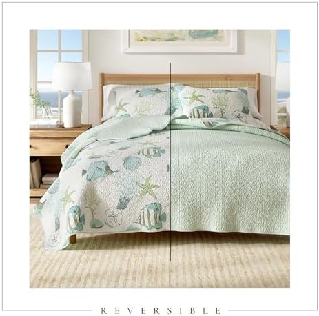 Great Bay Home Full Queen Coastal Quilt Set