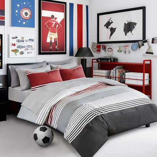 Comfort Spaces Colin Bed in a Bag Twin XL RedGrey