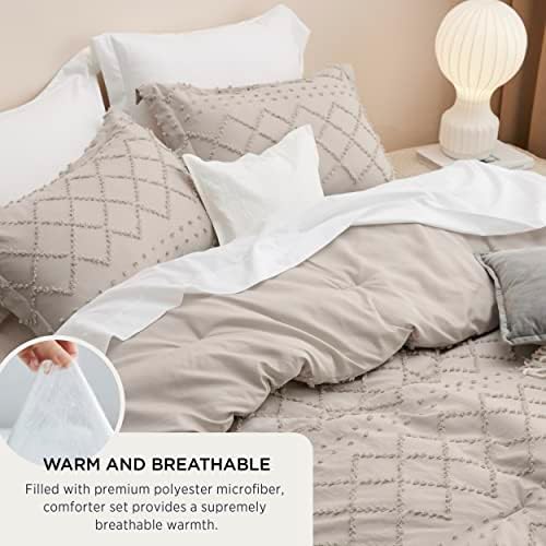 Bedsure King Comforter Set - Boho Tufted Shabby Chic Bedding for Kids