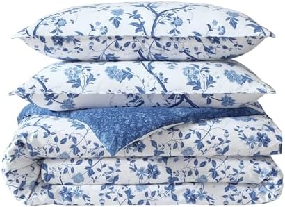 Laura Ashley Queen Comforter Set with Shams and Throw Pillows