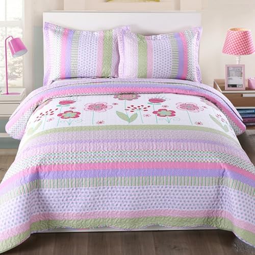 MarCielo 3 Piece Kids Bedspread Quilt Set