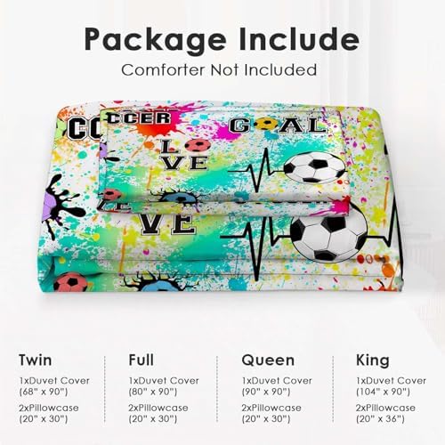 Fuzawet Soccer Comforter Set 3 Pieces Twin Bedding for All Ages