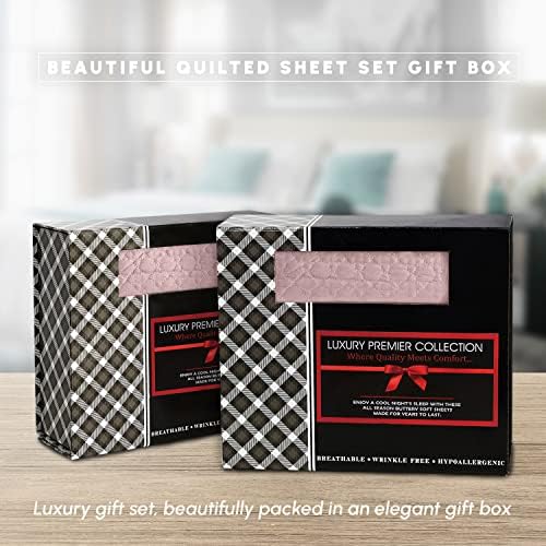 Elegant Comfort 4-Piece Quilted Bed Sheet Set - Dusty Rose