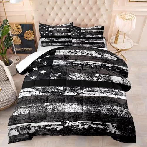 kxry USA Flag Comforter Set for Kids