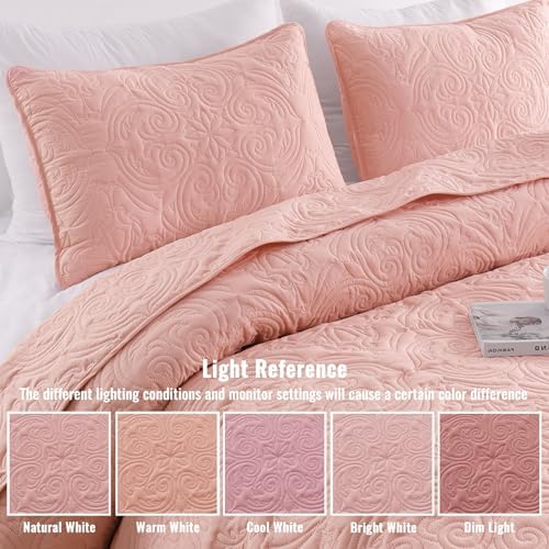 Exclusivo Mezcla King Size Quilt Set - Blush Pink