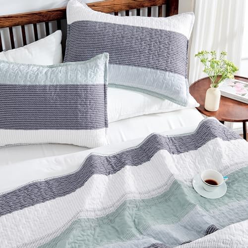 Andency King Size Quilt Set Sage Green 3 Piece 1
