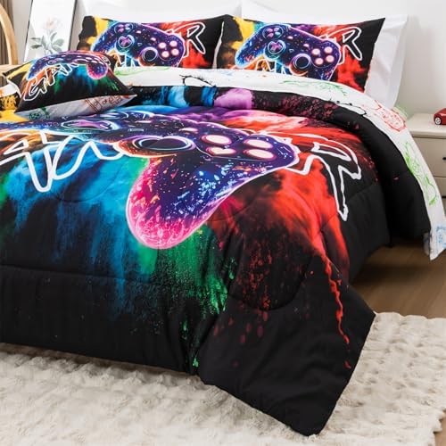 Aimuan Gamer Comforter Set for Boys 3D Gamepad Design Twin