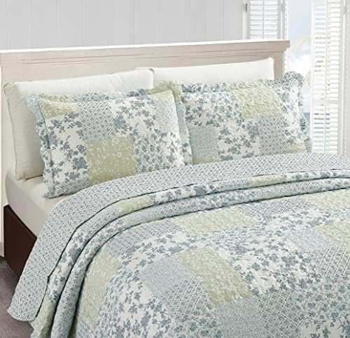 Brilliant Sunshine Quilt Set with 2 Shams 3-Piece Reversible Bedspread