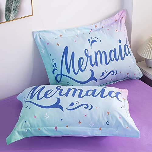 Wajade Kid Mermaid Scale Comforter Set 7-Piece Rainbow 3D