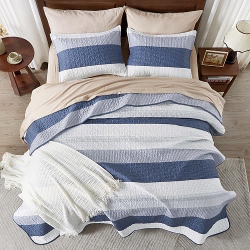 Andency Queen Quilt Bedding Set in Mineral Blue