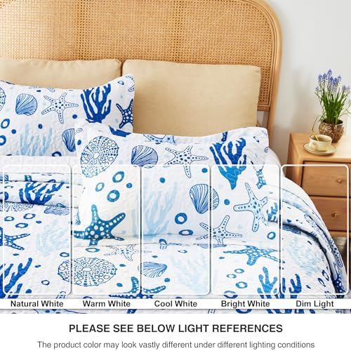 Loves Cabin Coastal White Quilt Set - 3 Piece