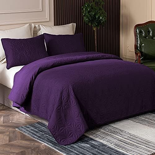 Whale Flotilla Twin Quilt Bedding Set with Geometric Star Pattern