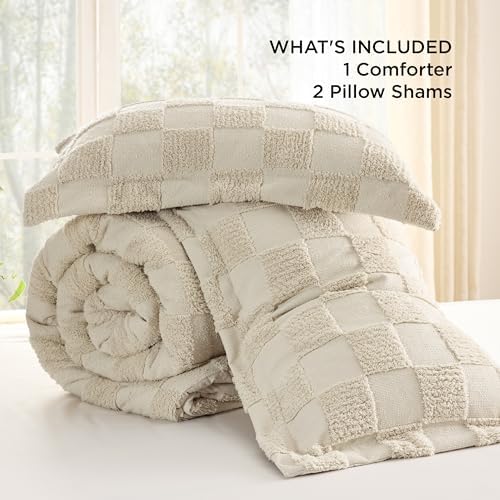 Bedsure Queen Comforter Set Beige