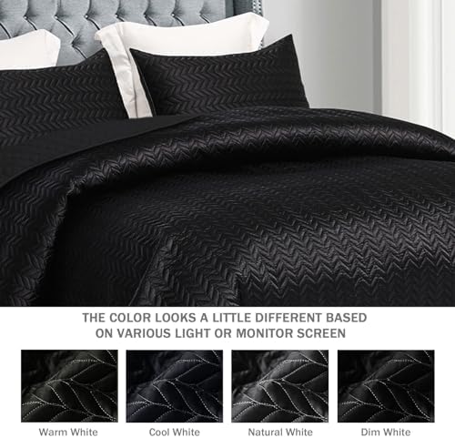 Whale Flotilla Silky Soft Satin Quilt Set Black King Size