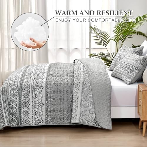 WONGS BEDDING Boho Queen Quilt Set 3 pcs
